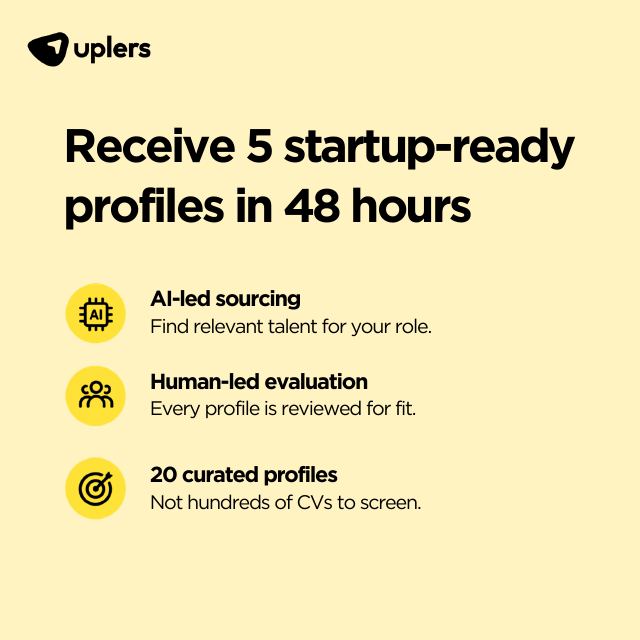 Slide 2: Receive 5 startup-ready profiles in 48 hours