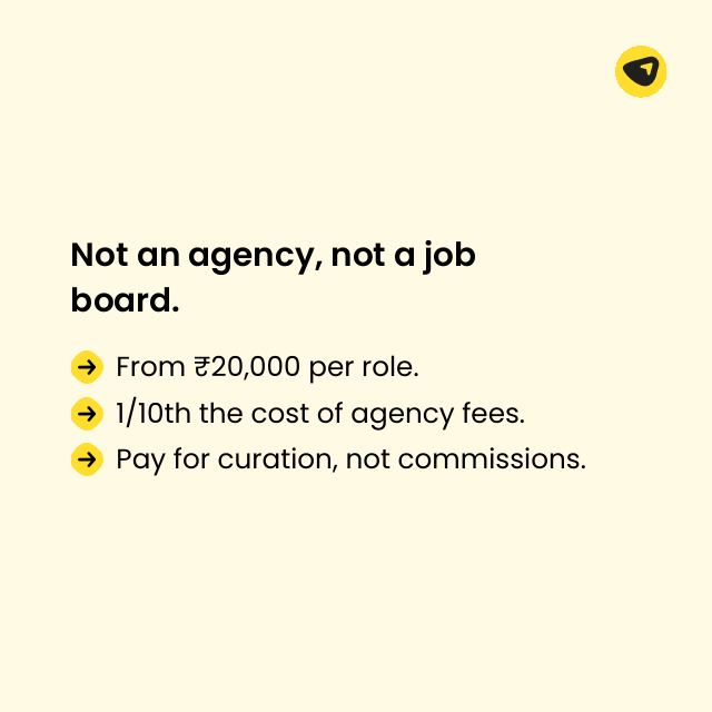 Slide 5: Not an agency, not a job board