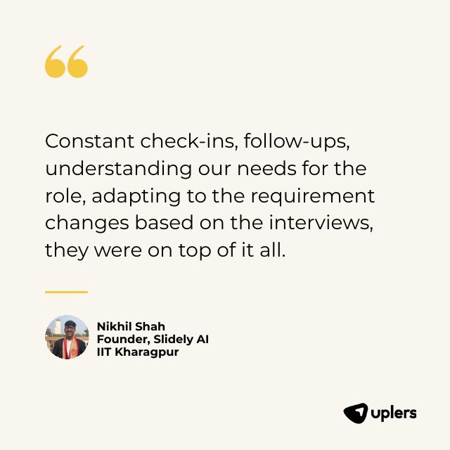 Slide 2: testimonial from Nikhil Shah, Slidely AI