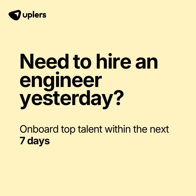 Speed ad, slide 1: Need to hire an engineer yesterday?