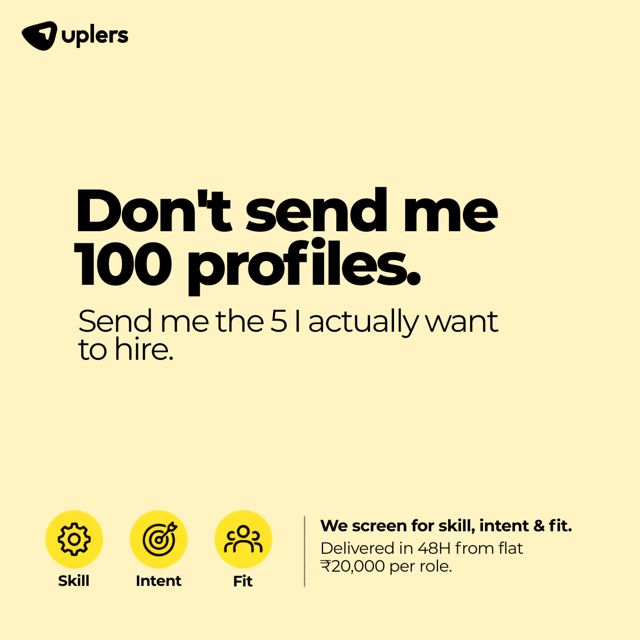 Website lead-gen ad: Don't send me 100 profiles. Send me the 5 I actually want to hire