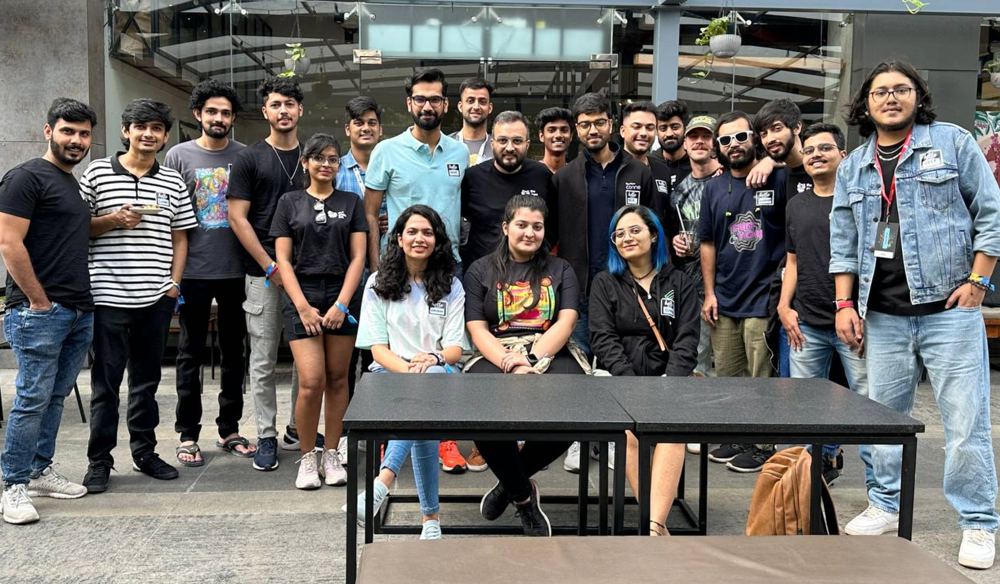 Founders and builders at Breakfast with Builders, an event Ruhi hosted, with Ruhi seated in the front row
